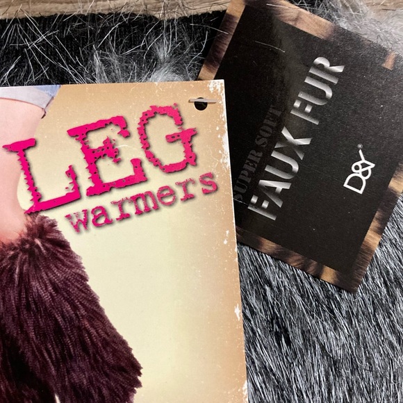 Silver Fox Faux Fur Leg Warmers Boot Covers NWT - Picture 6 of 11